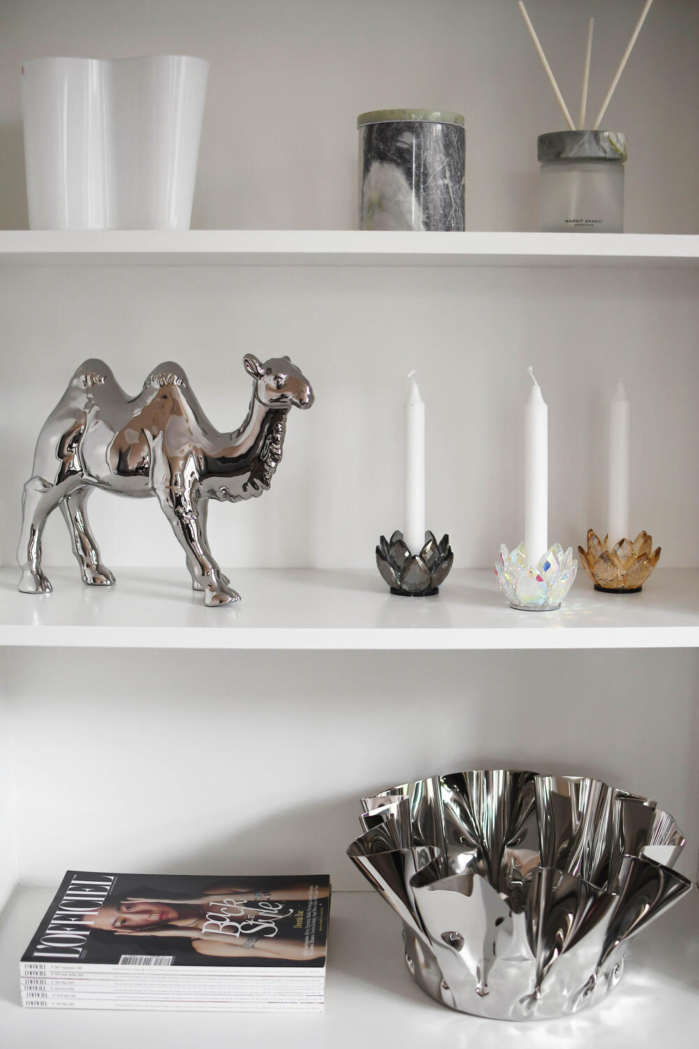 Kamel, sølvfarvet - H24 cm